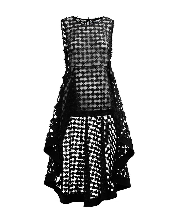 D-Exterior - Sleeveless Tulle Fringe Jacket