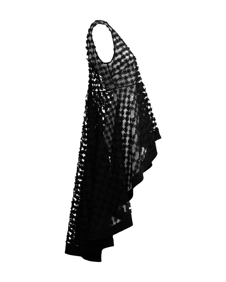 D-Exterior - Sleeveless Tulle Fringe Jacket