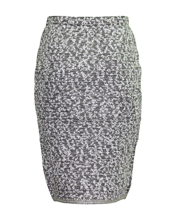 D-Exterior - Tweed Pencil Skirt in Black Ivory