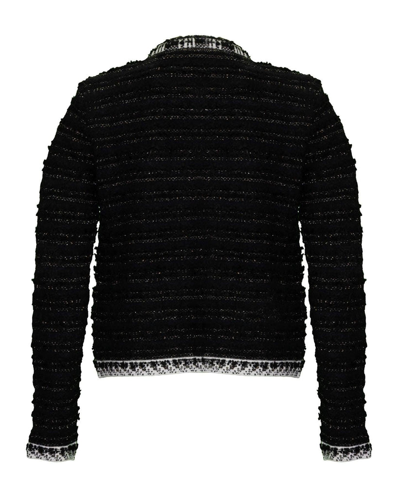 D-Exterior - Tweed Snap Jacket Black