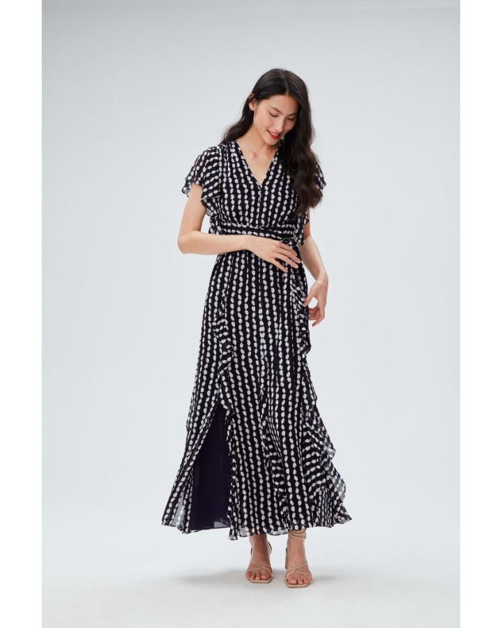 Diane Von Furstenberg - Bleuet Dot Print Maxi Dress