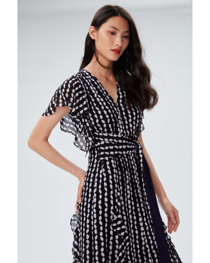 Diane Von Furstenberg - Bleuet Dot Print Maxi Dress