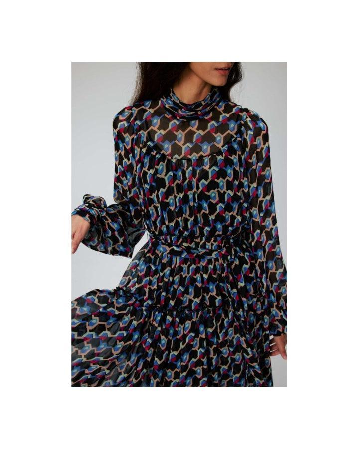 Diane Von Furstenberg - Kent Geo Illusion Print Dress