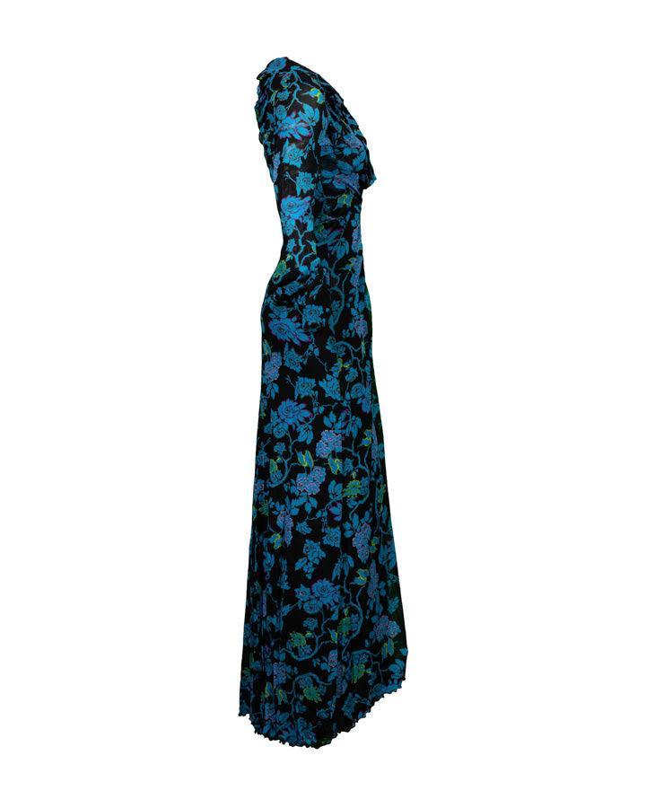 dvf sean mesh dress Diane Von Furstenberg Sean Ruffled Floral-Print Maxi Dress In Black - 75% Off