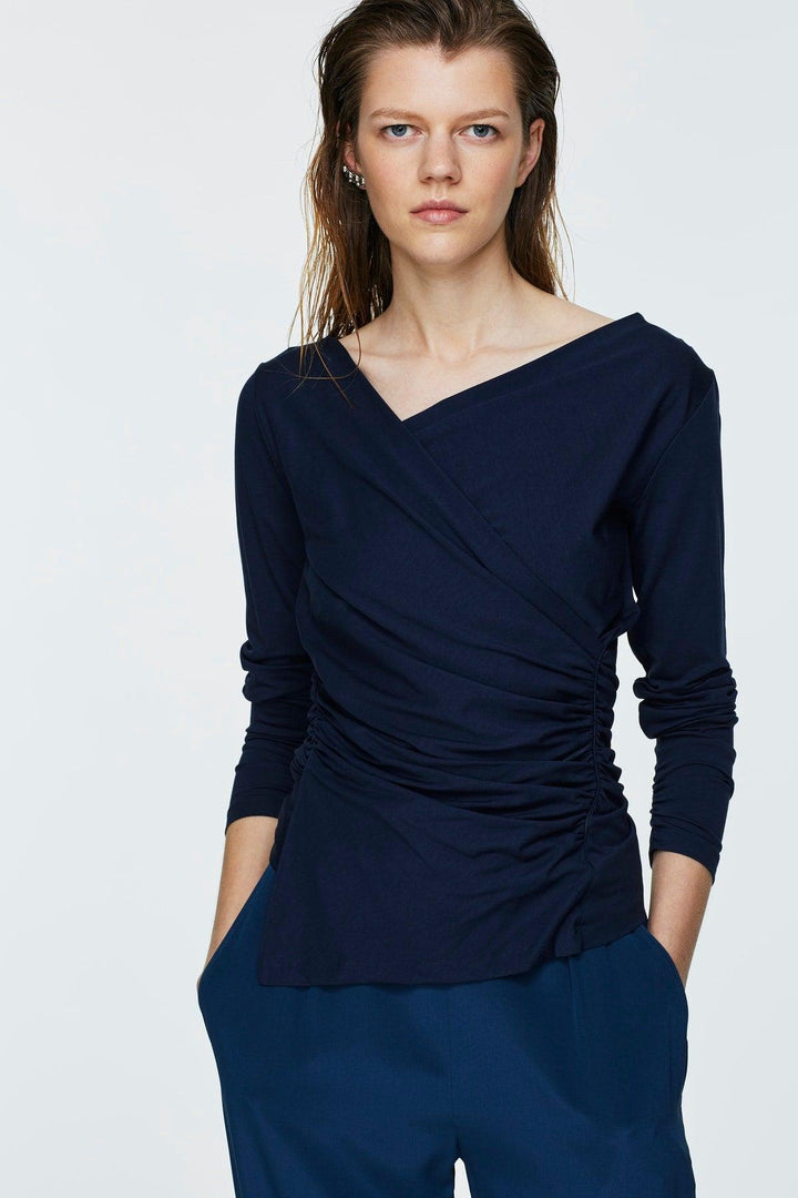 Dorothee Schumacher - Fascinating Drapes Long Sleeve Top Sapphire