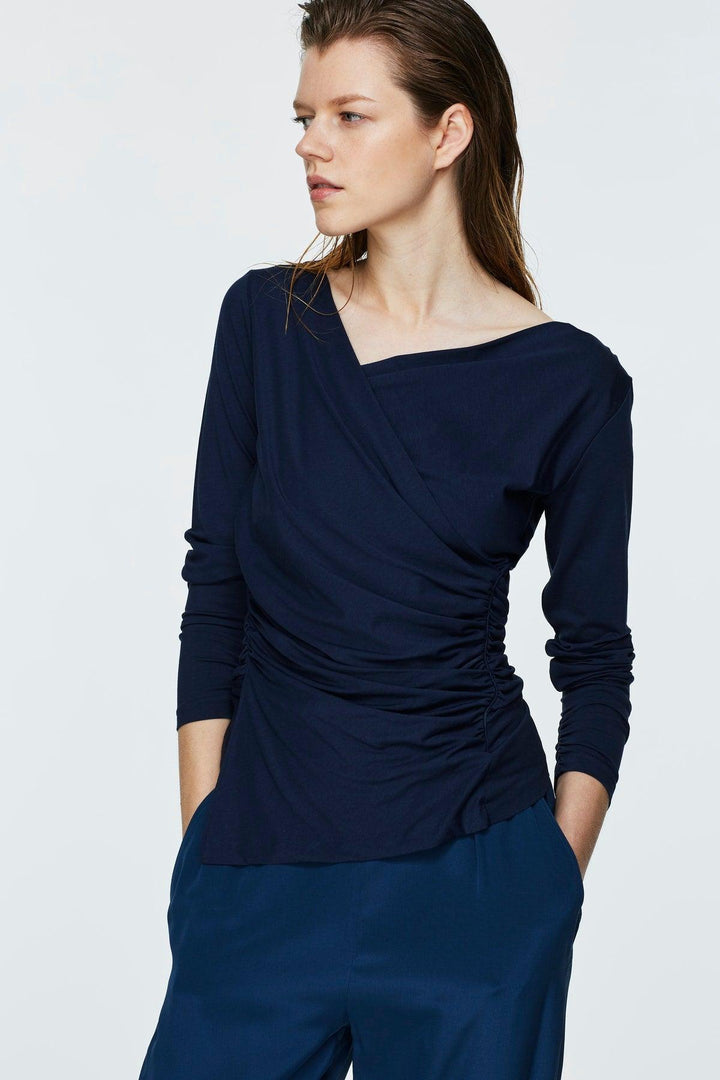 Dorothee Schumacher - Fascinating Drapes Long Sleeve Top Sapphire