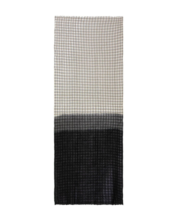 Echo - Dip-Dye Halo Check Scarf Silver