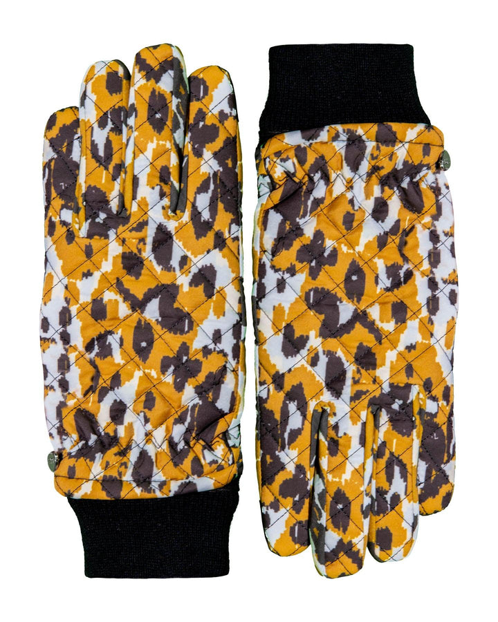 Echo - Leopard Camo Quilted Puffer Gloves