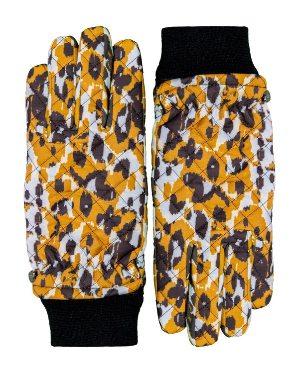 Echo - Leopard Camo Quilted Puffer Gloves