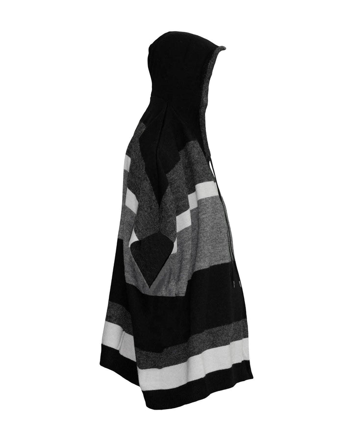 Echo - Striped Hooded Poncho