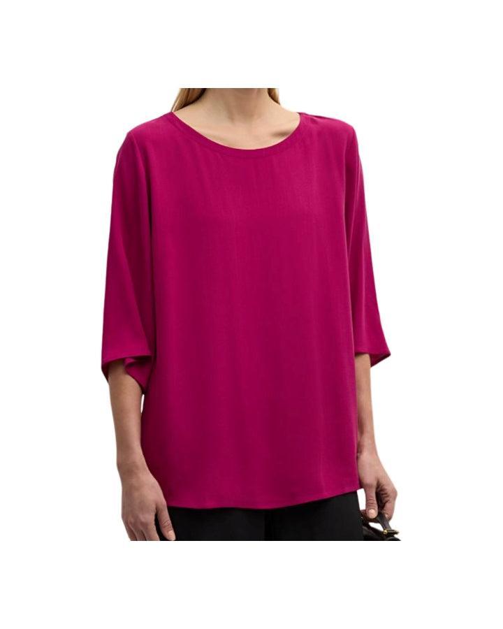Eileen Fisher - Ballet Neck Silk Georgette Top