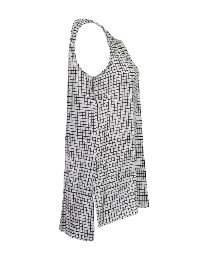 Eileen Fisher - Bateau Neck Grid Tank Bone