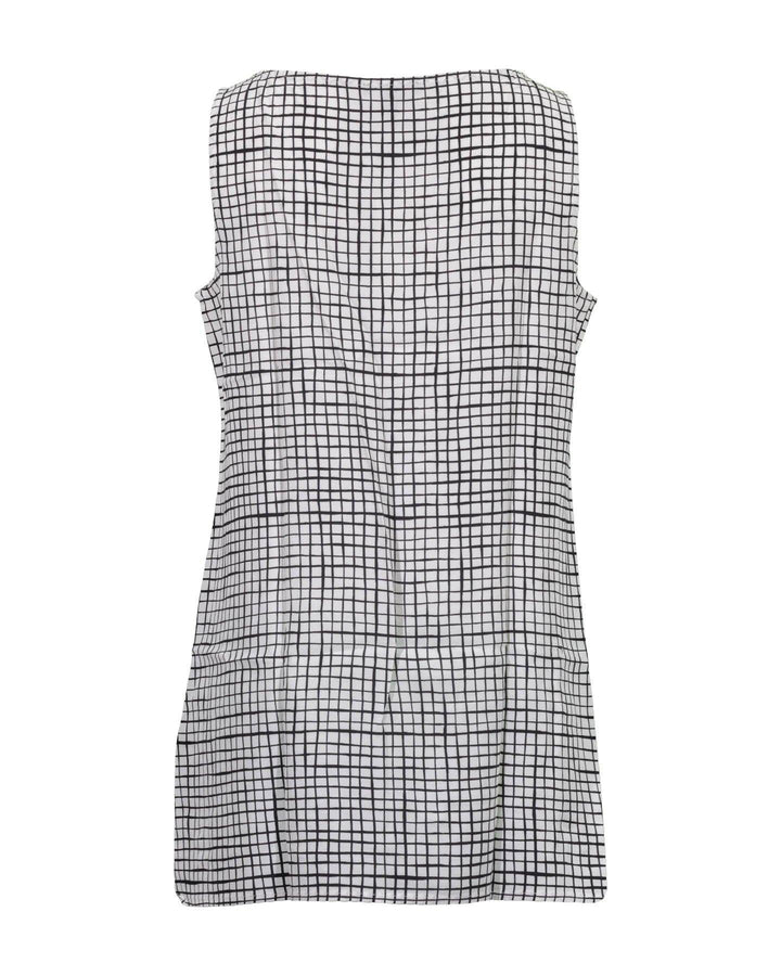 Eileen Fisher - Bateau Neck Grid Tank Bone