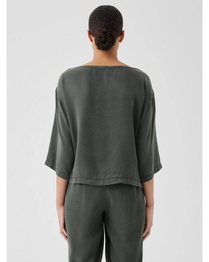 Eileen Fisher - Bateau Neck Sueded Box Top