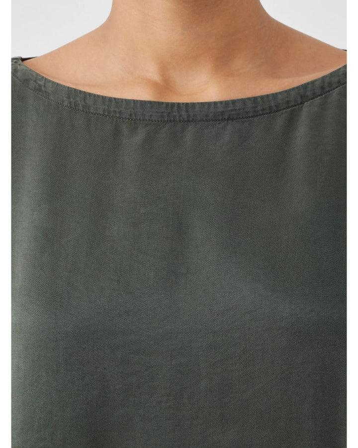 Eileen Fisher - Bateau Neck Sueded Box Top
