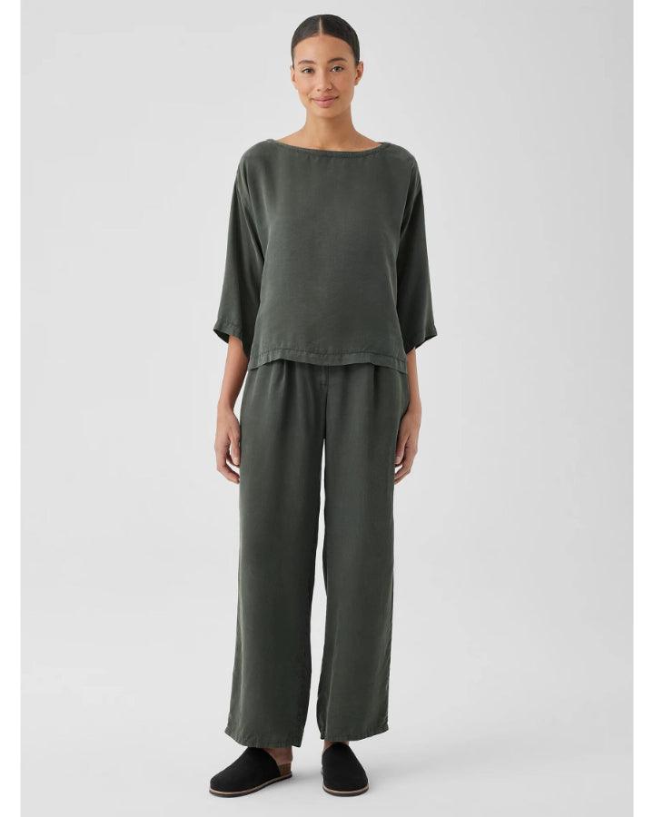 Eileen Fisher - Bateau Neck Sueded Box Top