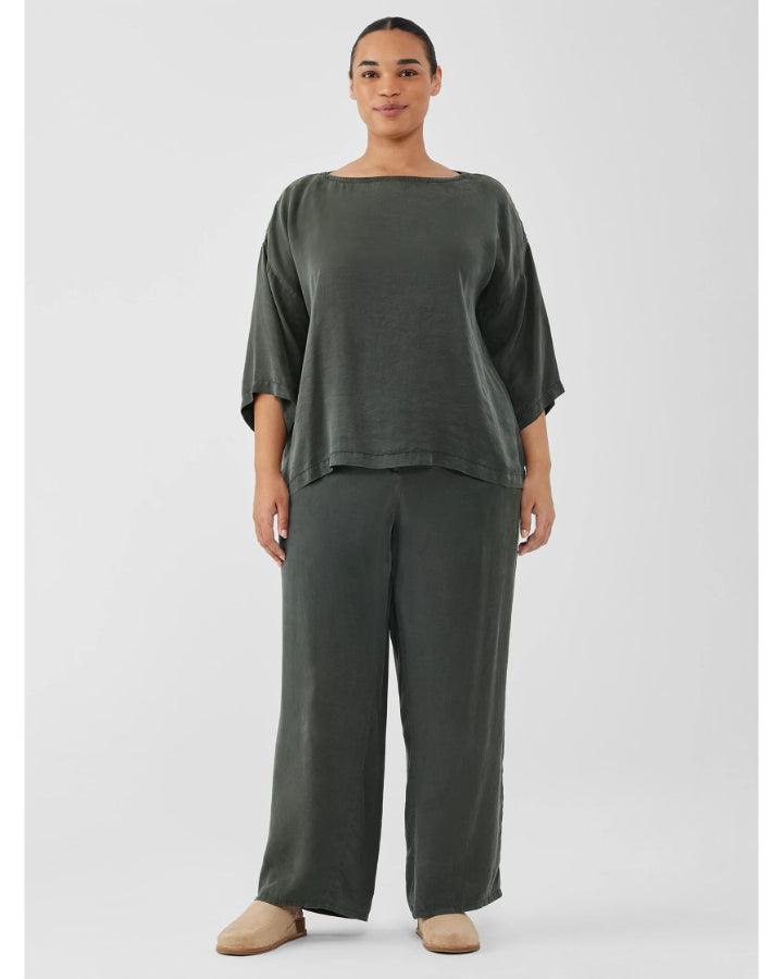 Eileen Fisher - Bateau Neck Sueded Box Top