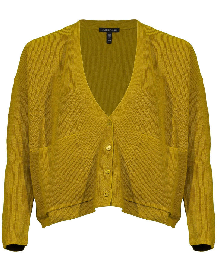Eileen Fisher - Cotton Blend V-Neck Cardigan