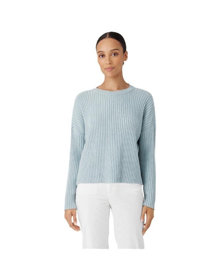 Eileen Fisher - Cotton Cashmere Box Pullover Frost