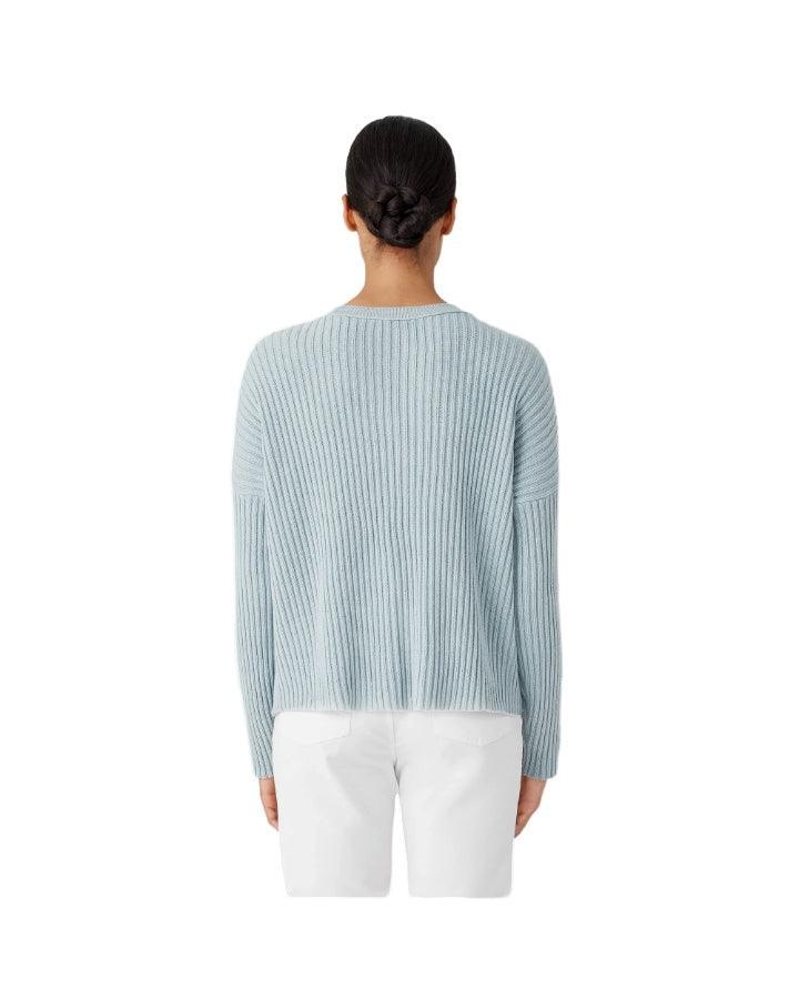 Eileen Fisher - Cotton Cashmere Box Pullover Frost