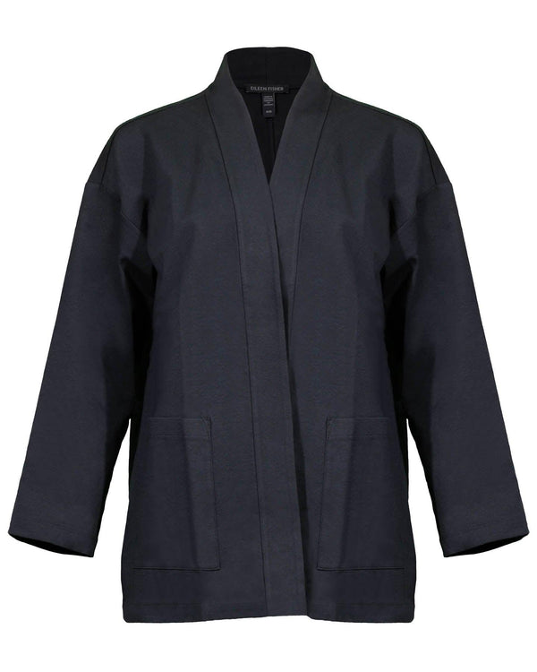 Eileen Fisher - Cotton Ponte High Collar Jacket