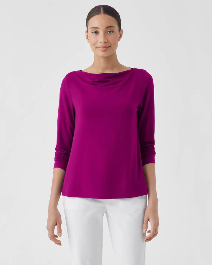 Eileen Fisher - Cowl Neck Jersey Top