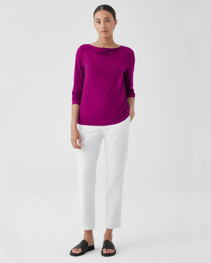 Eileen Fisher - Cowl Neck Jersey Top