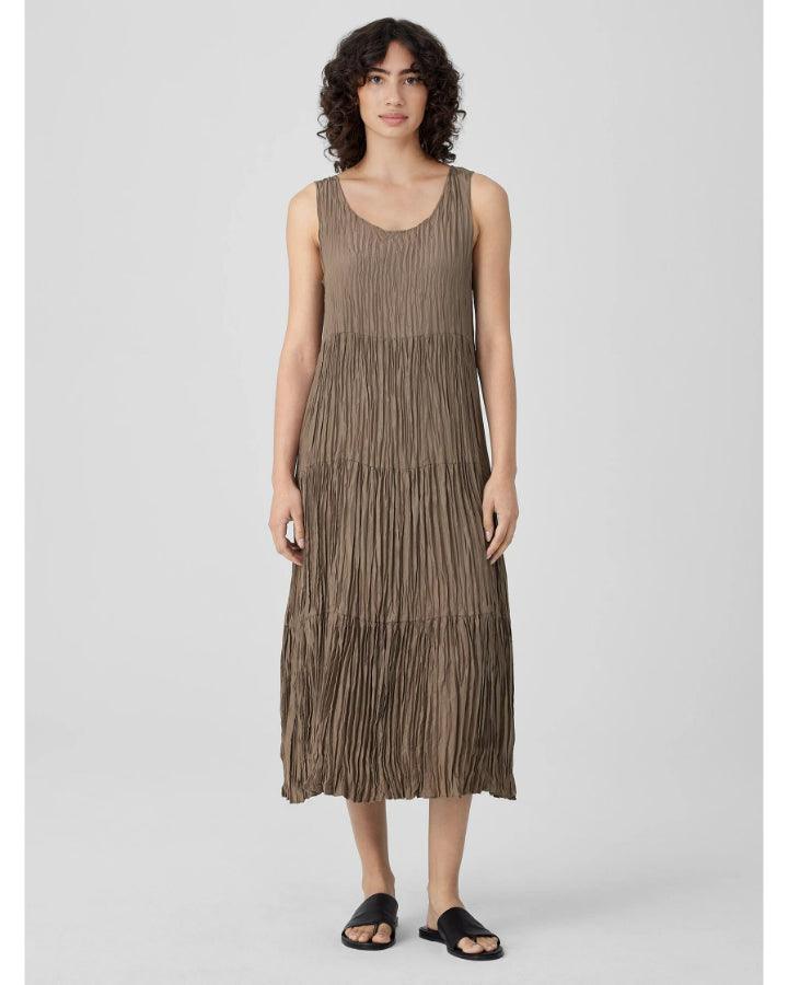 Eileen Fisher Crushed Silk Tiered Dress BLU'S Eileen Fisher Crushed Silk Tiered Dress BLU'S