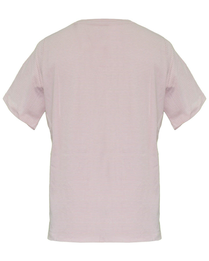 Eileen Fisher - Fine Stripe T-Shirt Powder