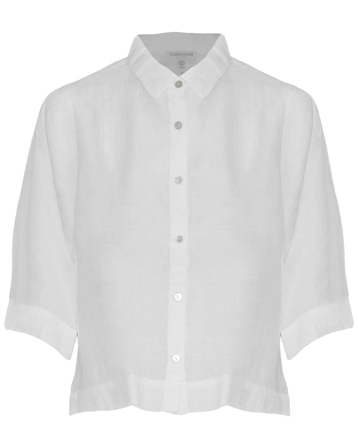 Eileen Fisher - Handkerchief Linen Elbow Sleeve Shirt