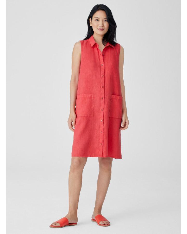 Eileen Fisher Linen Classic Collar Shirt Dress – BLU'S