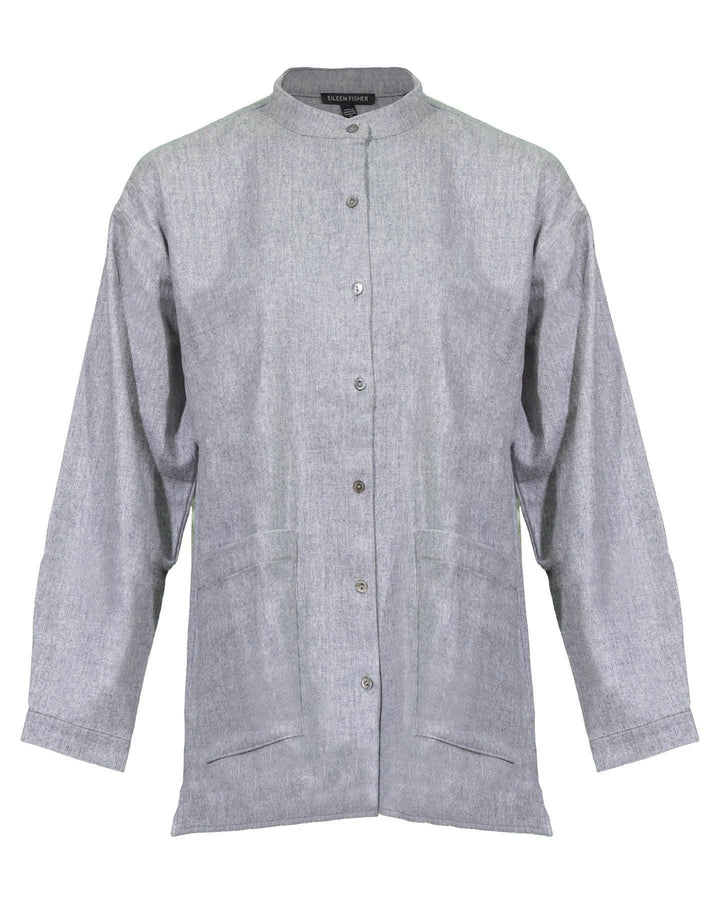 Eileen Fisher - Mandarin Collar Flannel Shirt
