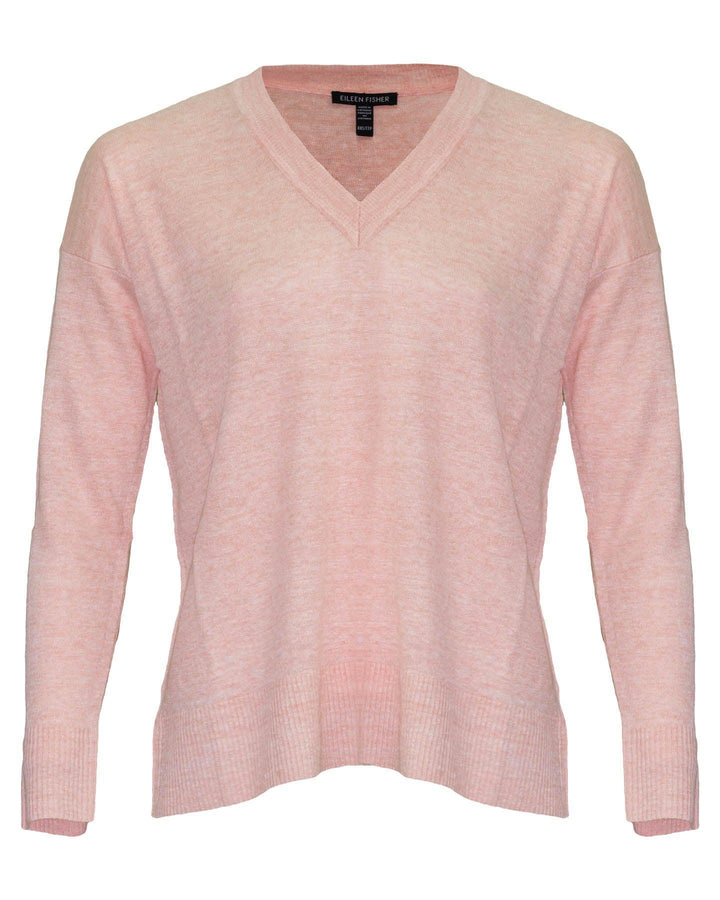 Eileen Fisher - Melange V-Neck Box Top Grapefruit