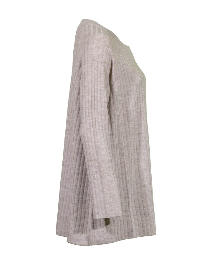 Eileen Fisher - Merino Crew Neck Tunic in Regenerative Wool Maple Oat