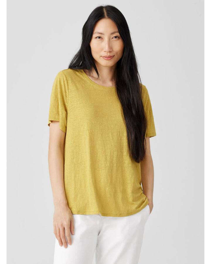 Eileen Fisher - Organic Linen Jersey Crew Neck Tee