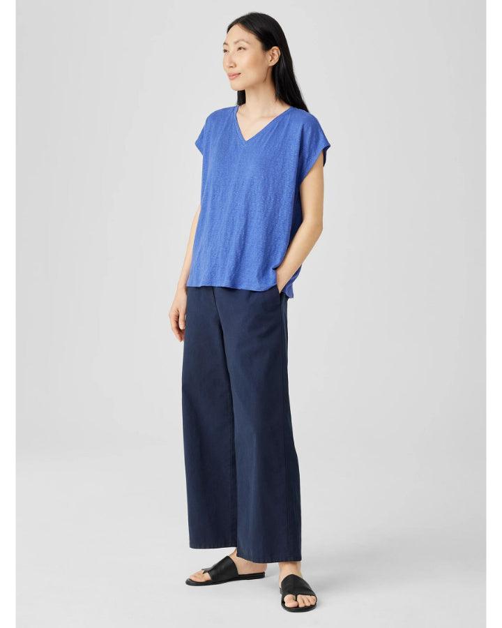 Eileen Fisher - Organic Linen Jersey V-Neck Tee