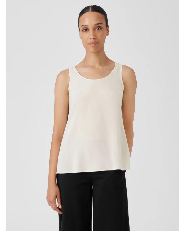 Eileen Fisher Scoop Neck Silk Crepe Tank Top – BLU'S