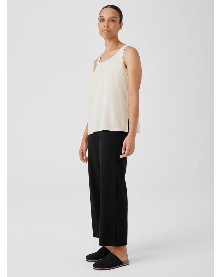 Eileen Fisher - Scoop Neck Silk Crepe Tank Top