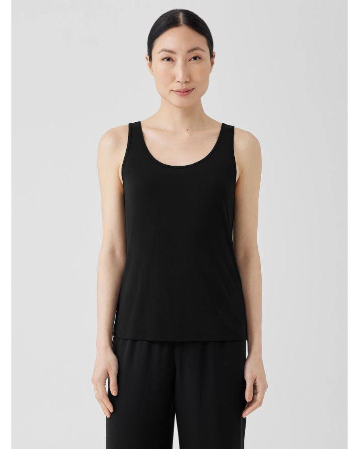 Eileen Fisher - Scoop Neck Silk Jersey Tank Top