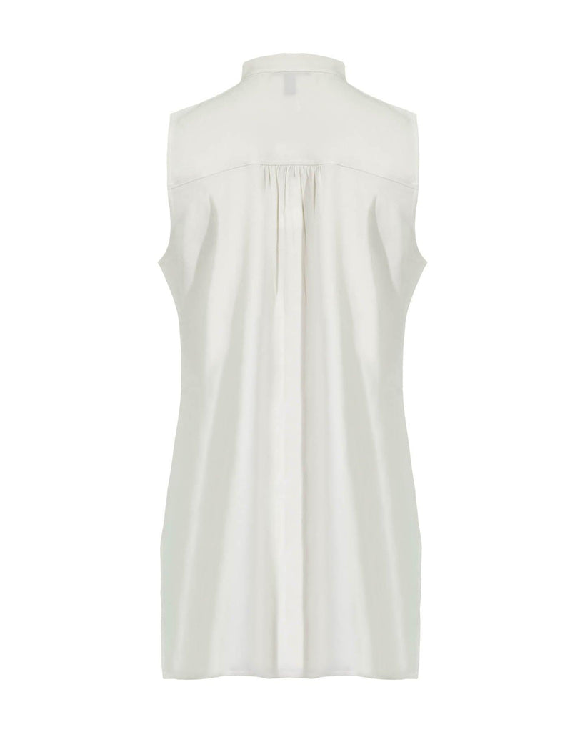 Eileen Fisher - Silk Mandarin Collar Sleeveless Shirt