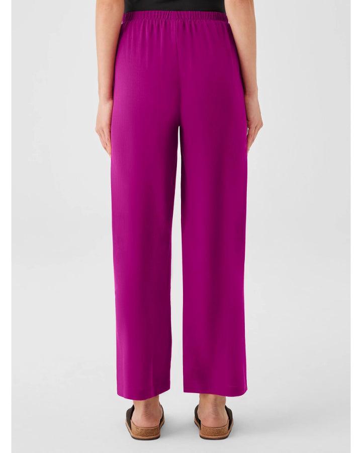 Eileen Fisher - Straight Ankle Silk Georgette Pant