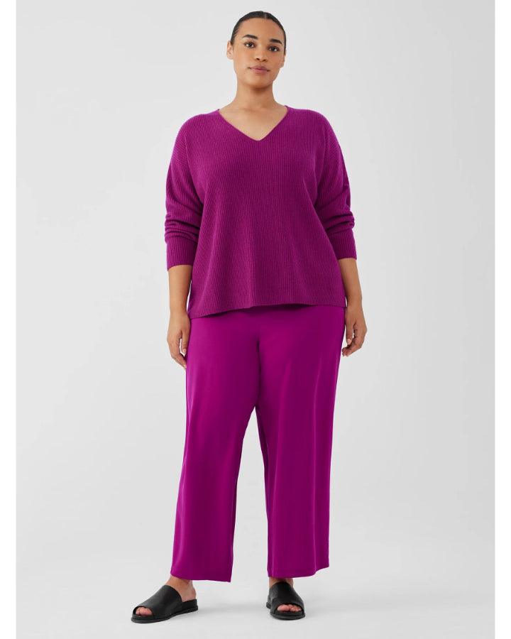 Eileen Fisher - Straight Ankle Silk Georgette Pant