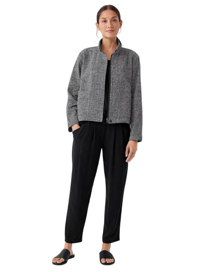 Eileen Fisher - Tweed Stand Collar Jacket
