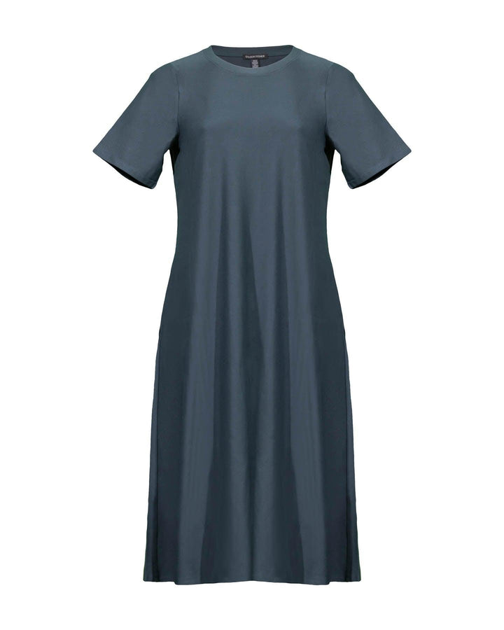 Eileen Fisher - Viscose Jersey Crew Neck Dress Fongt
