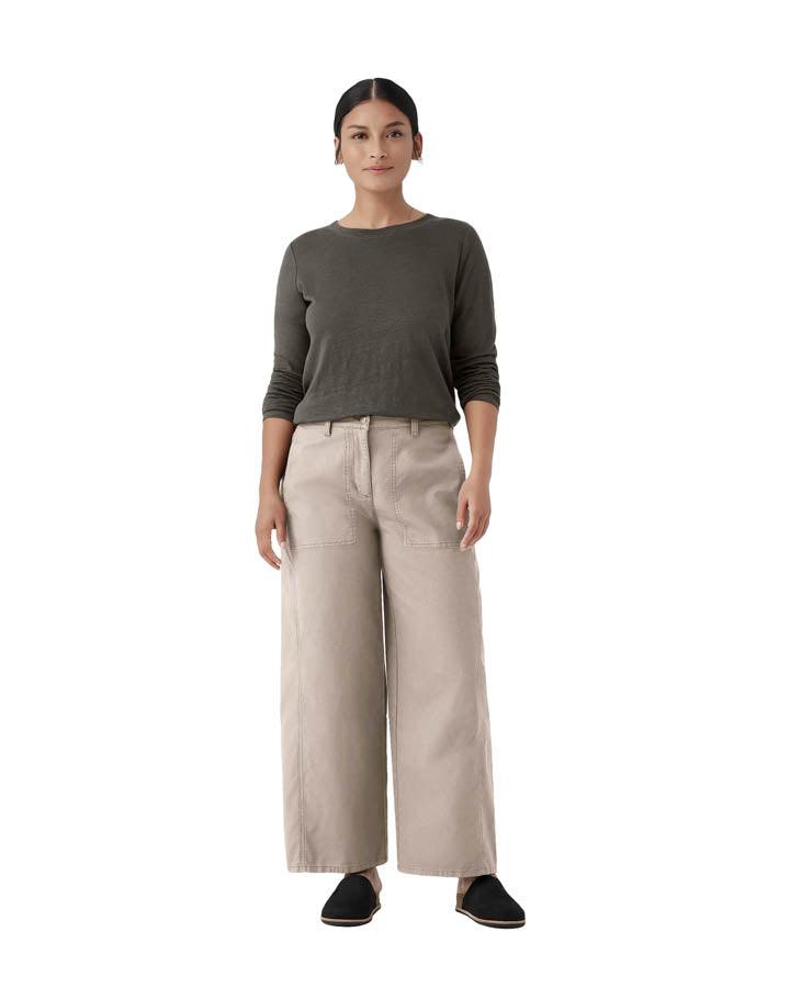 Eileen Fisher - Wide Cotton Hemp Ankle Pant