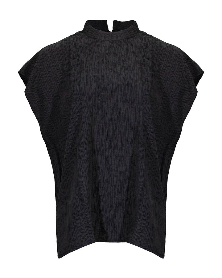 Eileen Fisher - Woven Plisse Mock Neck Top