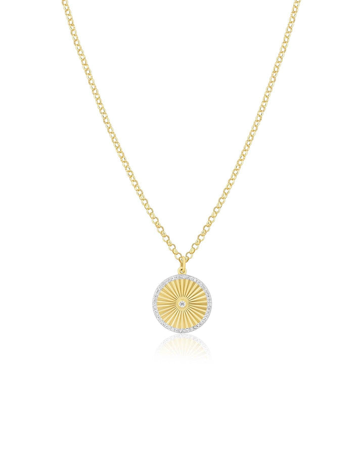 Ela Rae - Fluted Disc Charm Necklace