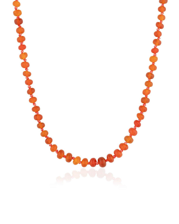 Ela Rae - Knotted Candy Carnelian Necklace