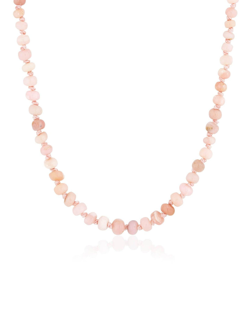 Ela Rae - Knotted Candy Pink Opal Necklace