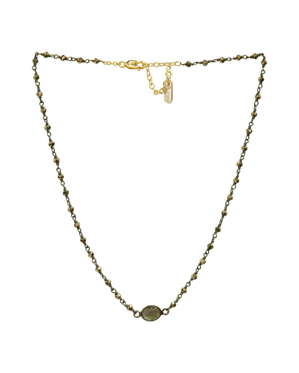 Ela Rae - Libi Oval Necklace-Rhodium